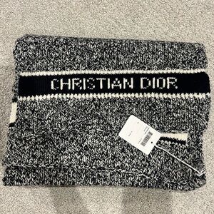 Christian Dior Black and White Knit Scarf